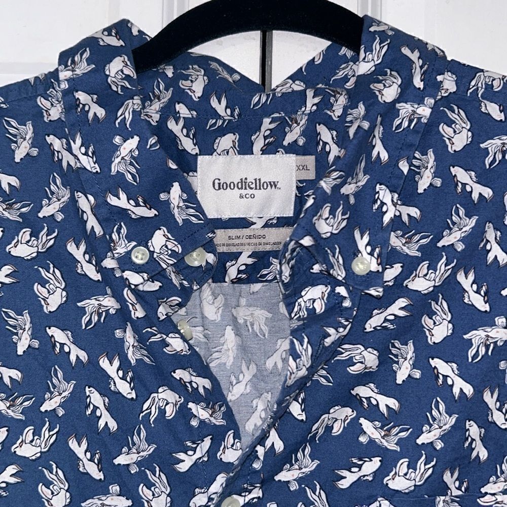 Goodfellow & Co. button down shirt with Koi fish design